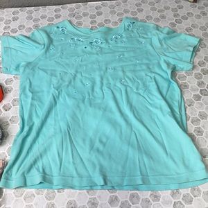 Classic Elements Medium Blue Embroidered Blouse